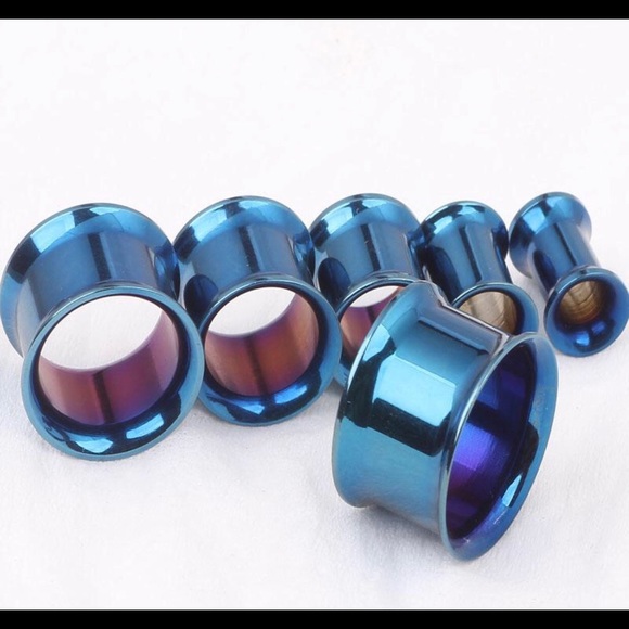 Blue Tunnel Flared Gauges - Picture 1 of 2